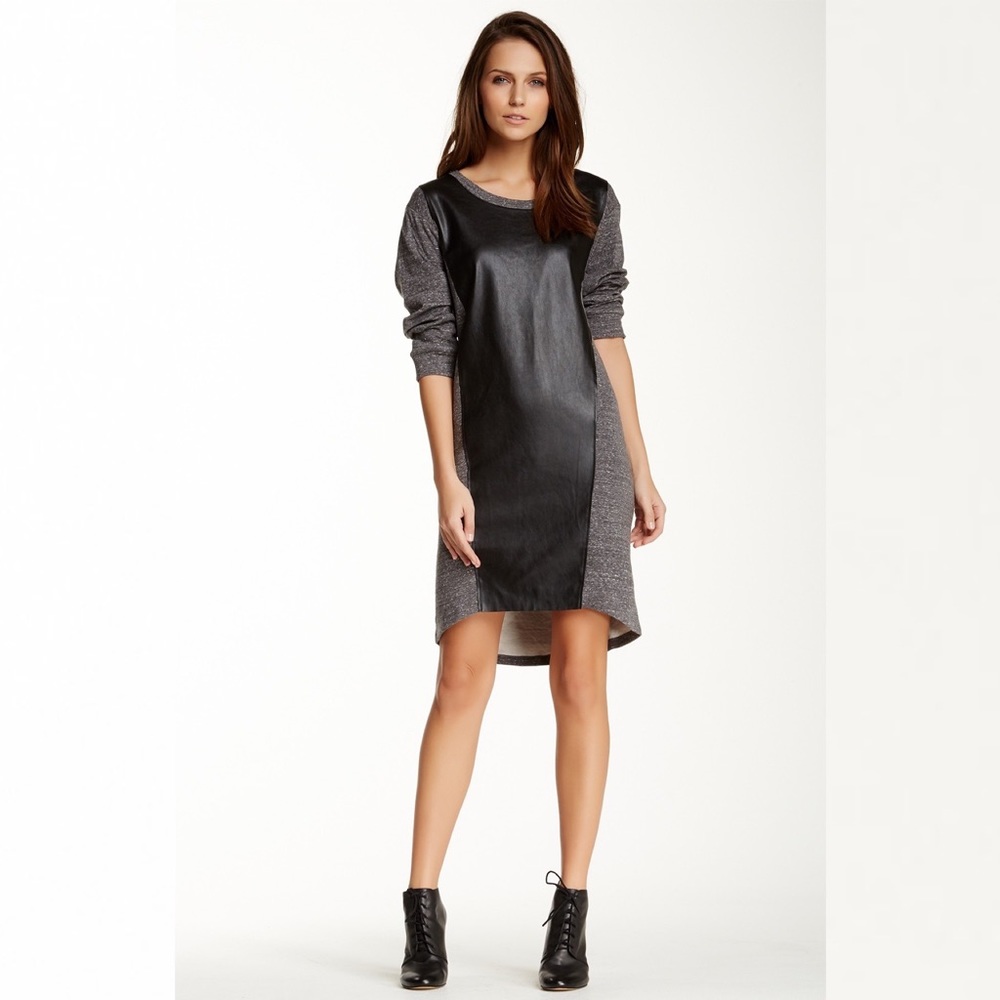 Velvet by Graham & Spencer Faux Leather Gray Dress